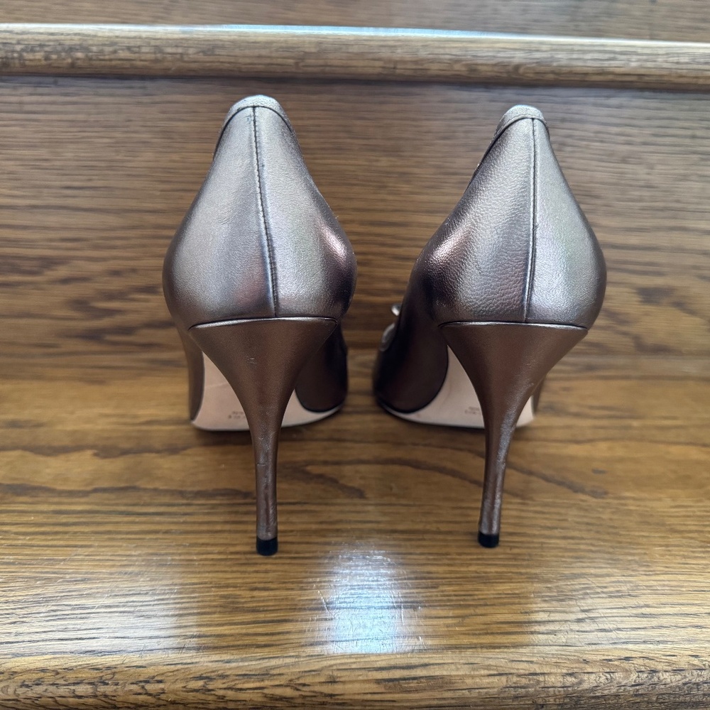 Gucci Bamboo Accent Leather Pumps 9 Like New - Picture 4 of 5